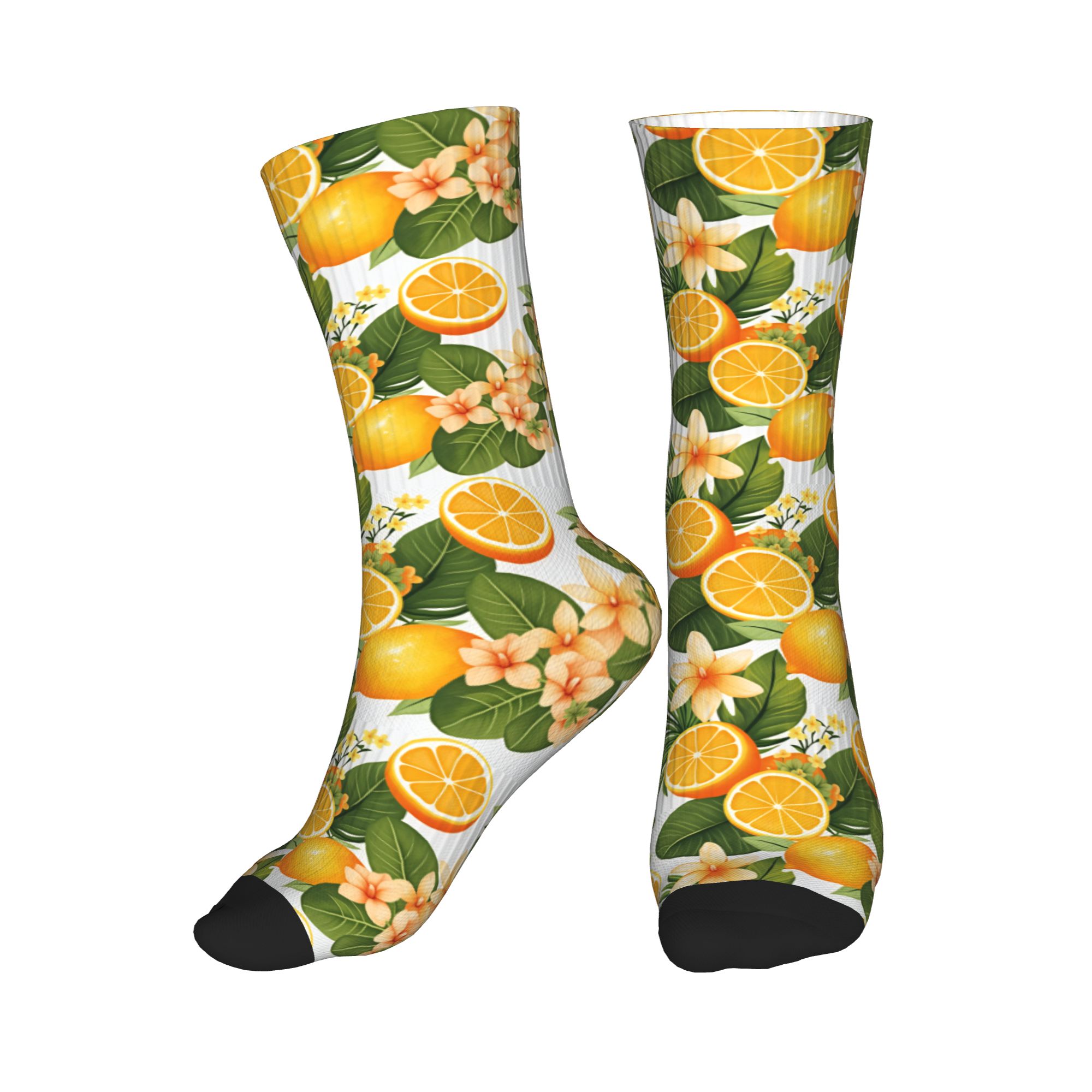 Dress Sock Men - Grappige herensokken met tropische oranje citroen