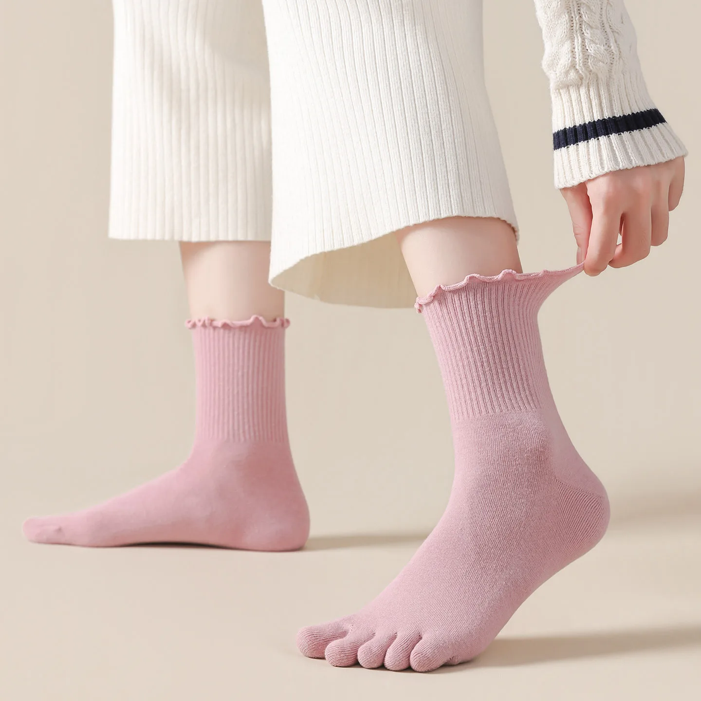 1/5 paar dames sokken met vijf - Toe Sock Split recensie en prijs